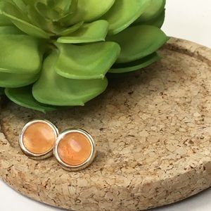 Scooter Paris Orange Round Stud Post Earrings